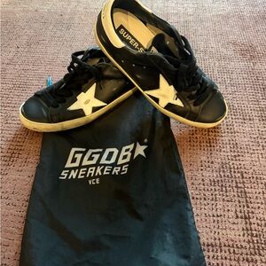 Golden Goose Black and White Super Star Sneakers